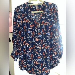 Floral Navy Blouse